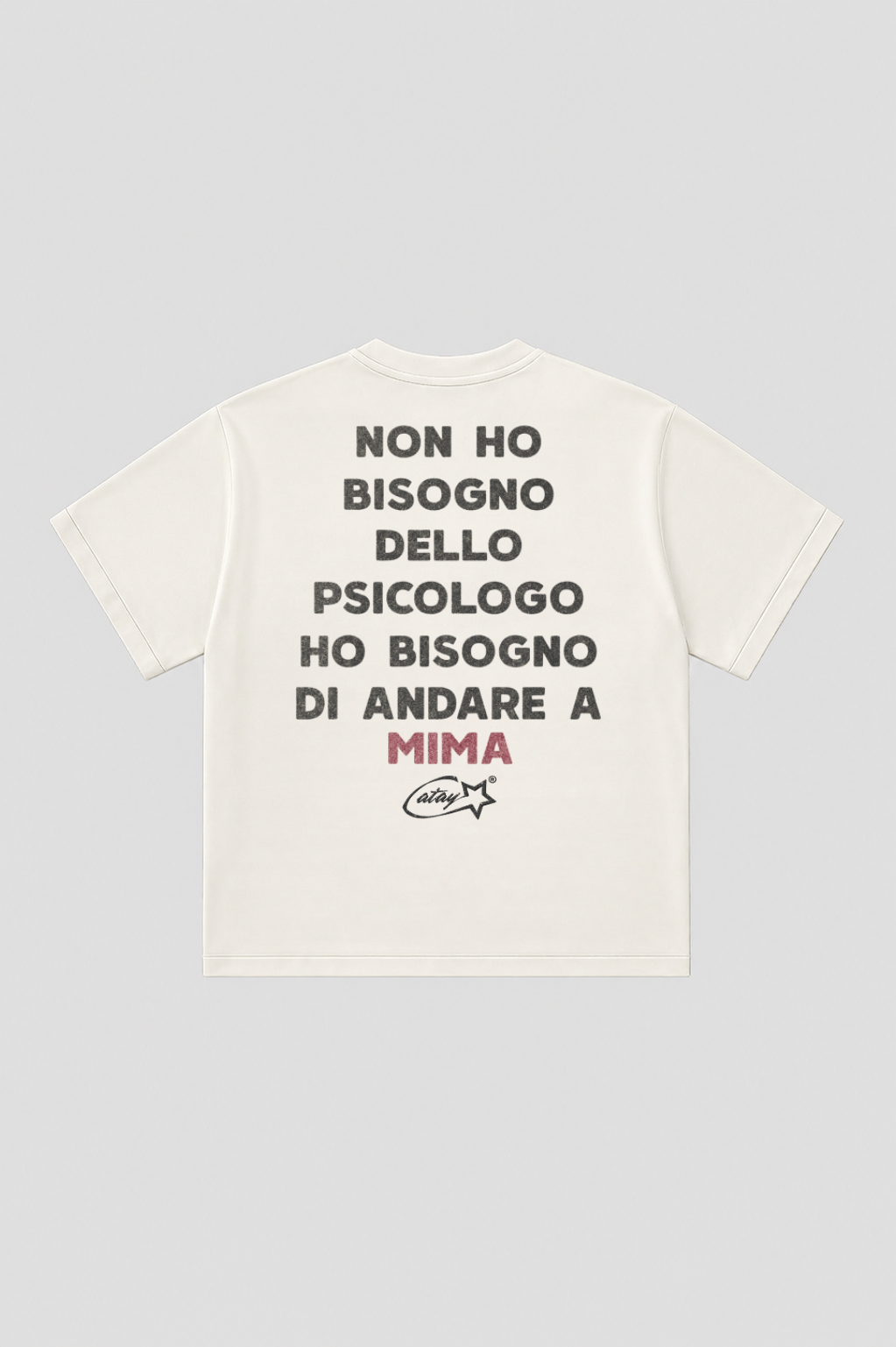 T-shirt Boxy fit "Non ho bisogno dello psicologo ho bisogno di andare a mima" White