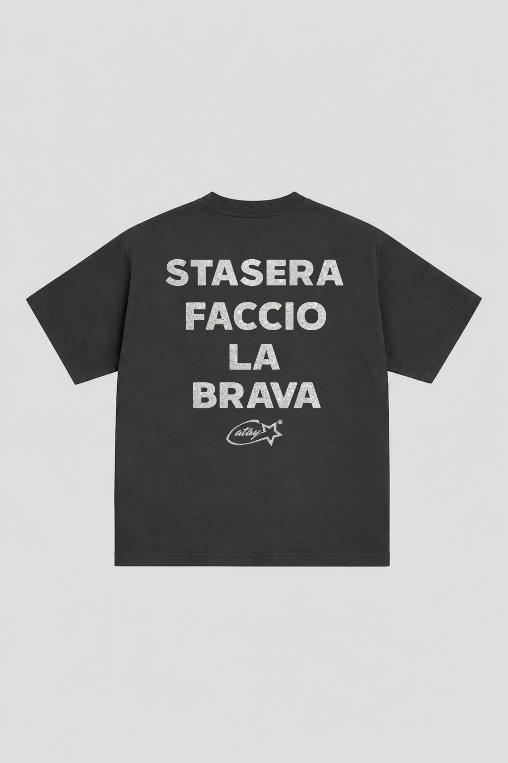 T-shirt Boxy fit "stasera faccio la brava" glitter