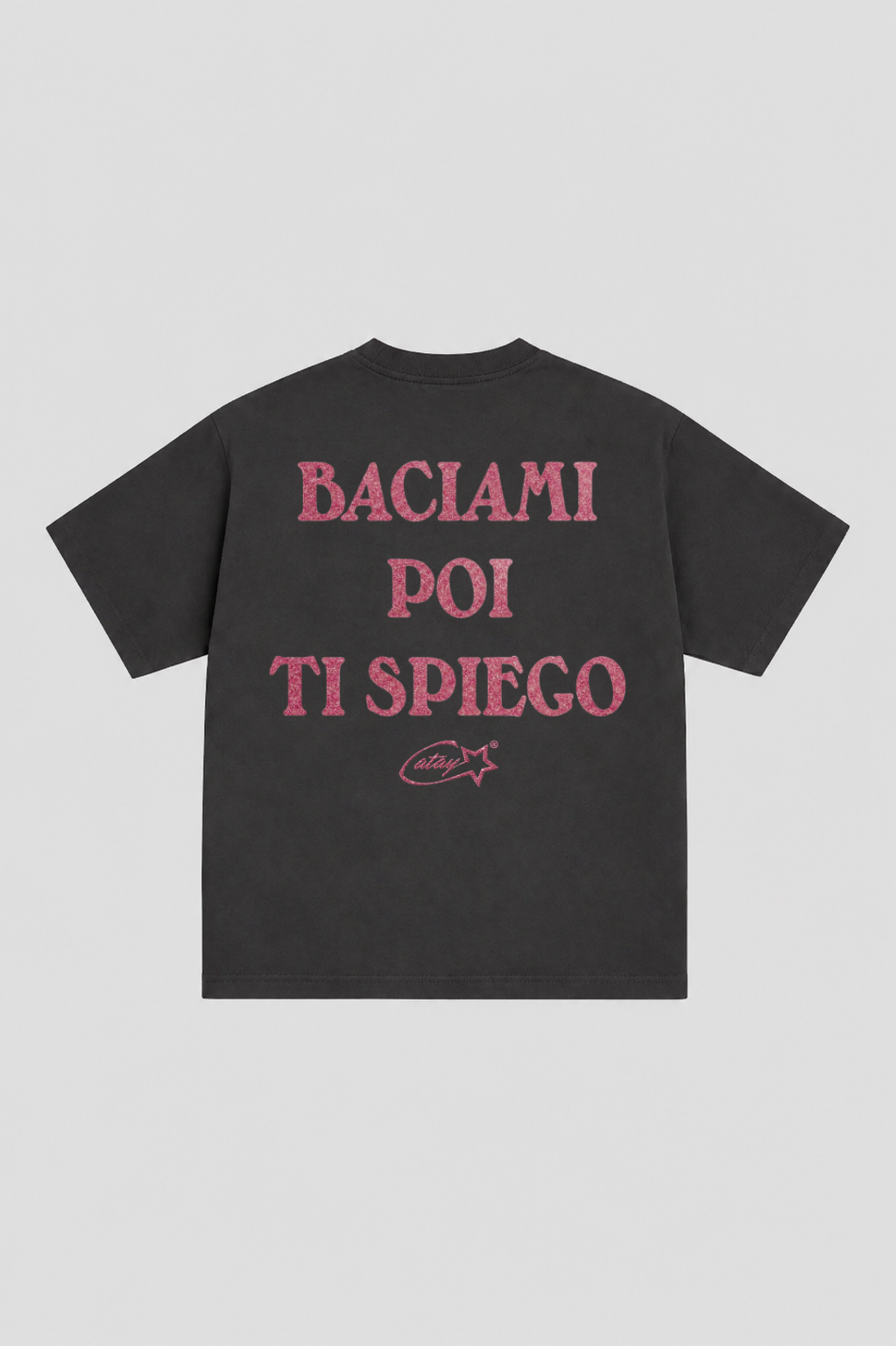T-shirt "baciami poi ti spiego" Black