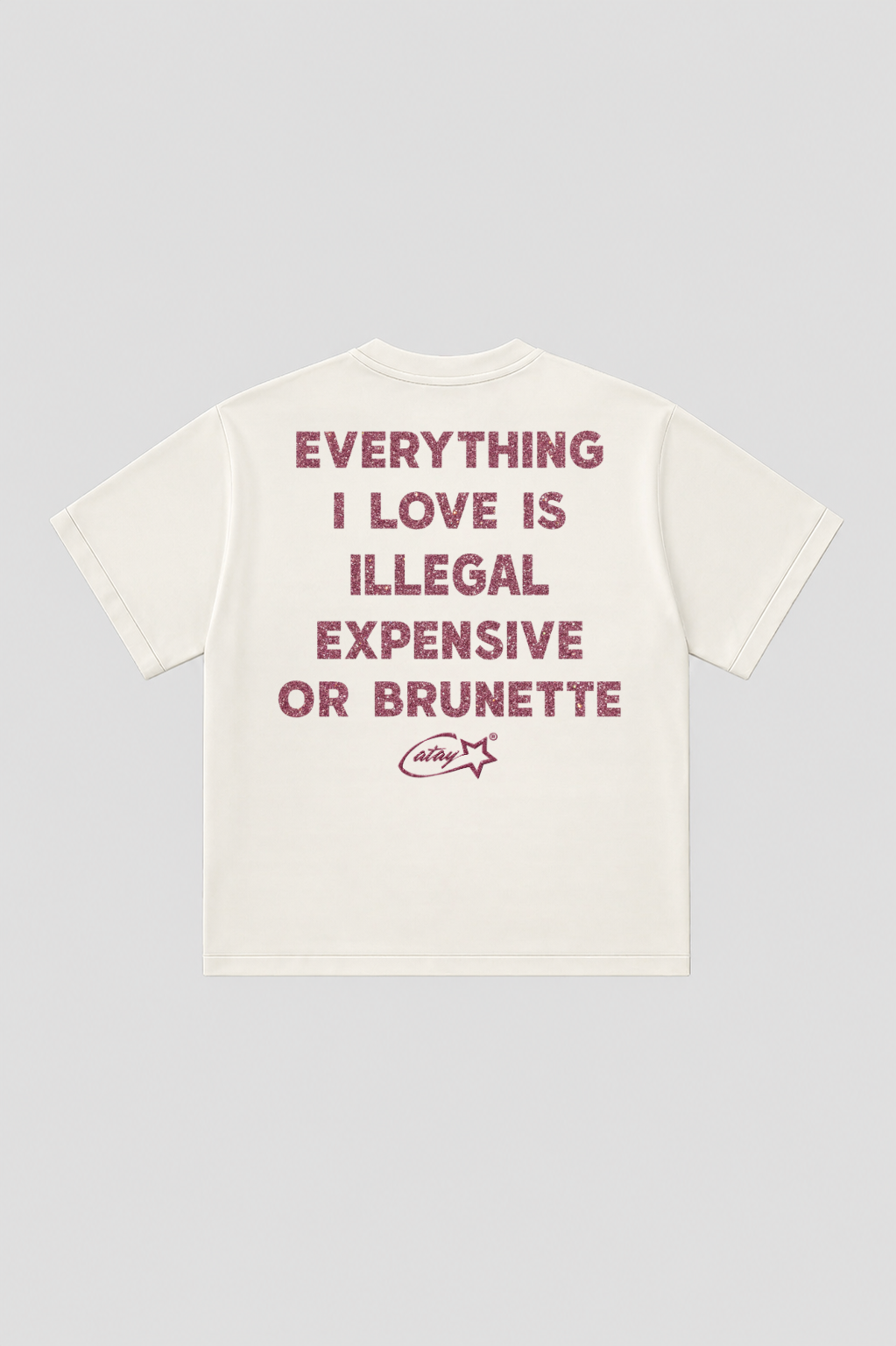 T-shirt Boxy fit  "everything i love is expensive or brunette"