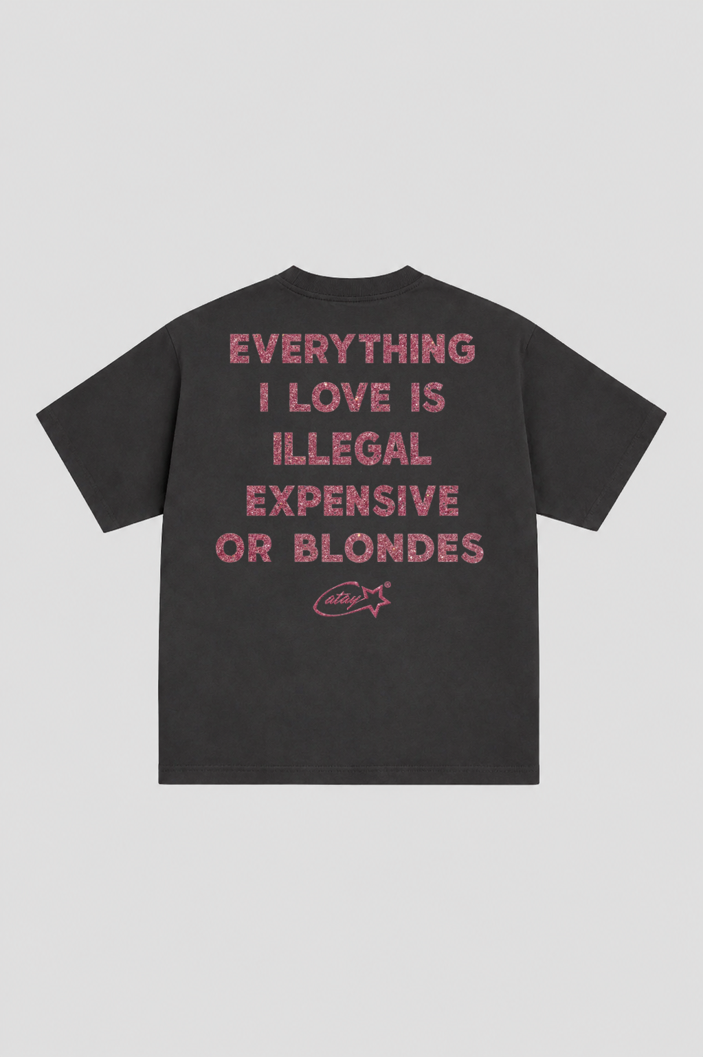 T-shirt "everything i love is illegal expensive or blondes" Black