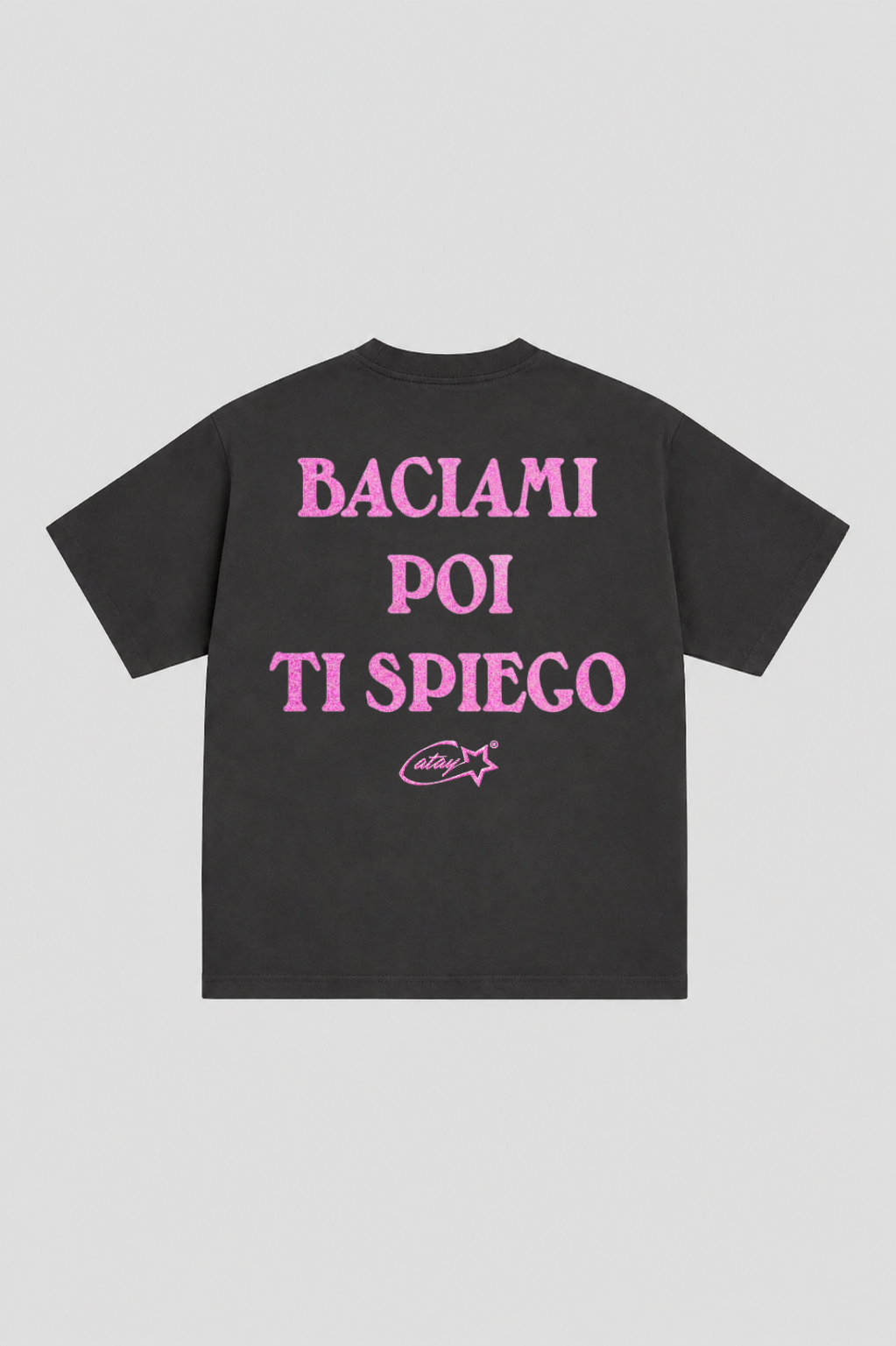 T-shirt "baciami poi ti spiego" Black