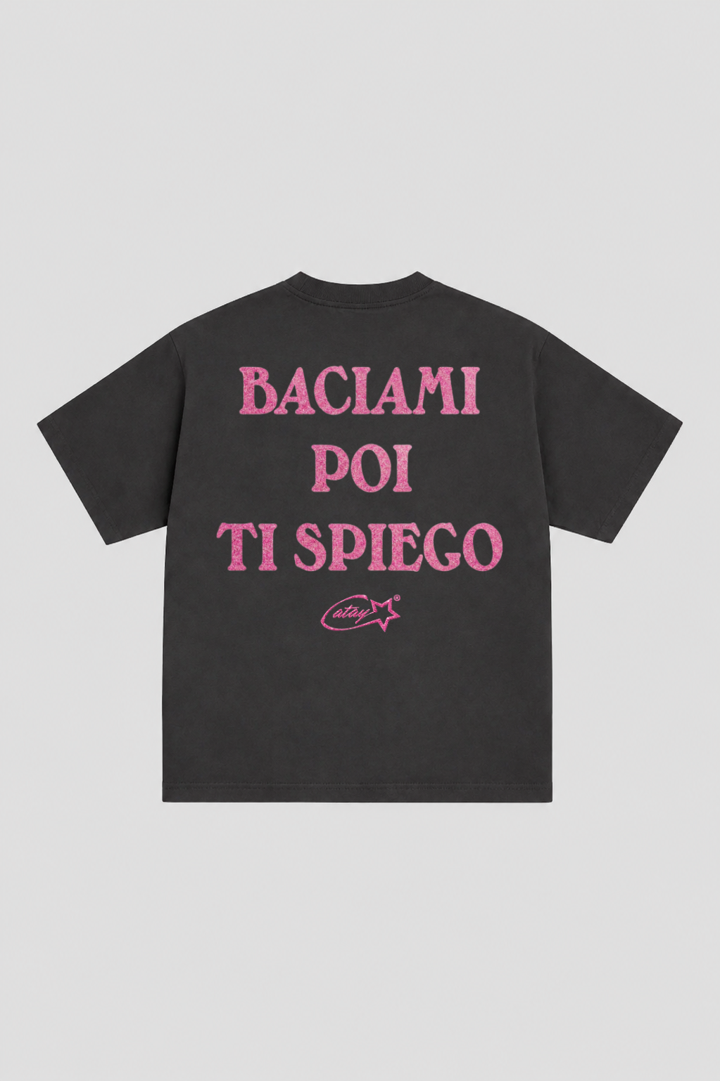 T-shirt "baciami poi ti spiego" Black