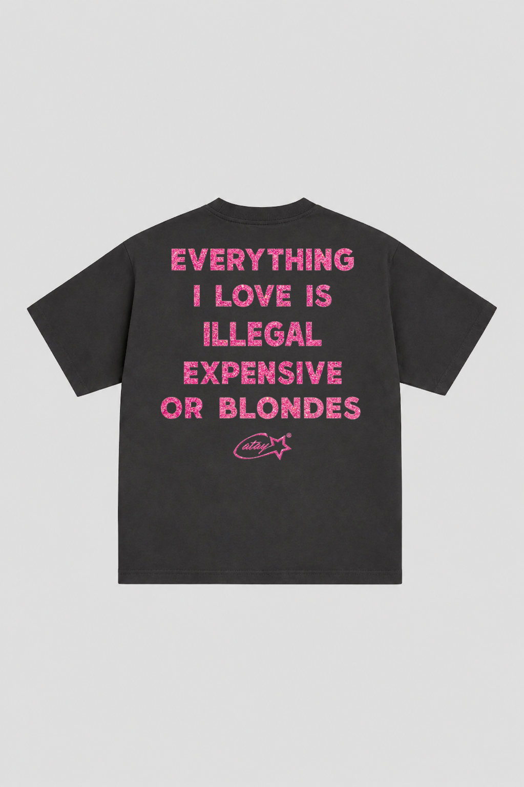 T-shirt "everything i love is illegal expensive or blondes" Black