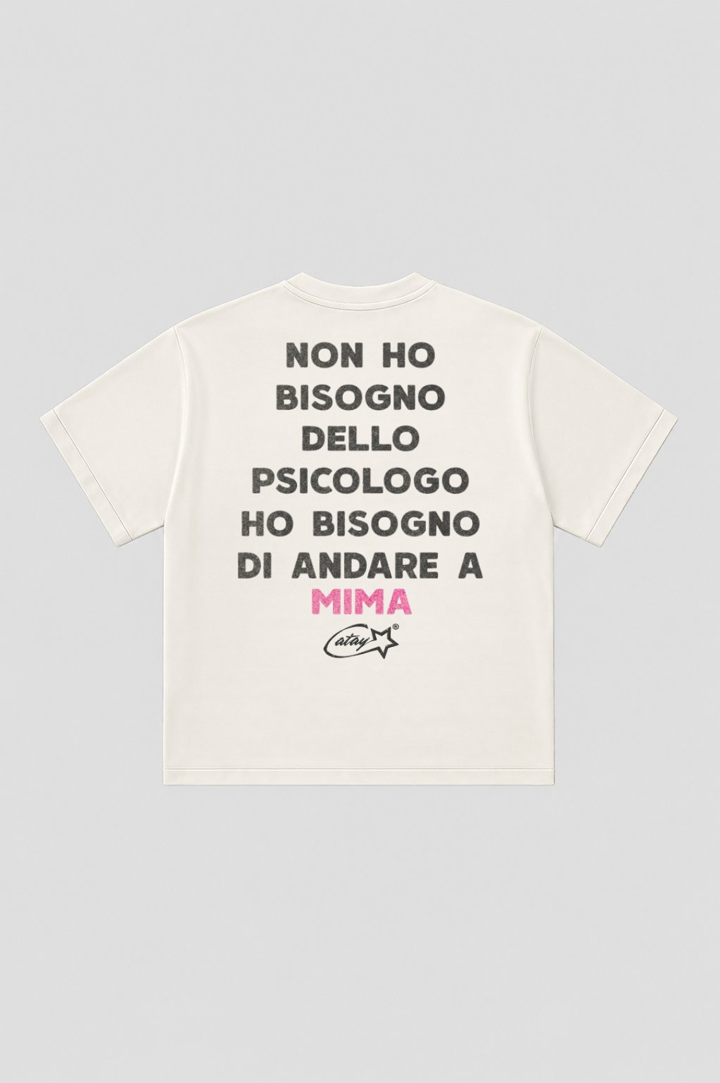 T-shirt Boxy fit "Non ho bisogno dello psicologo ho bisogno di andare a mima" White