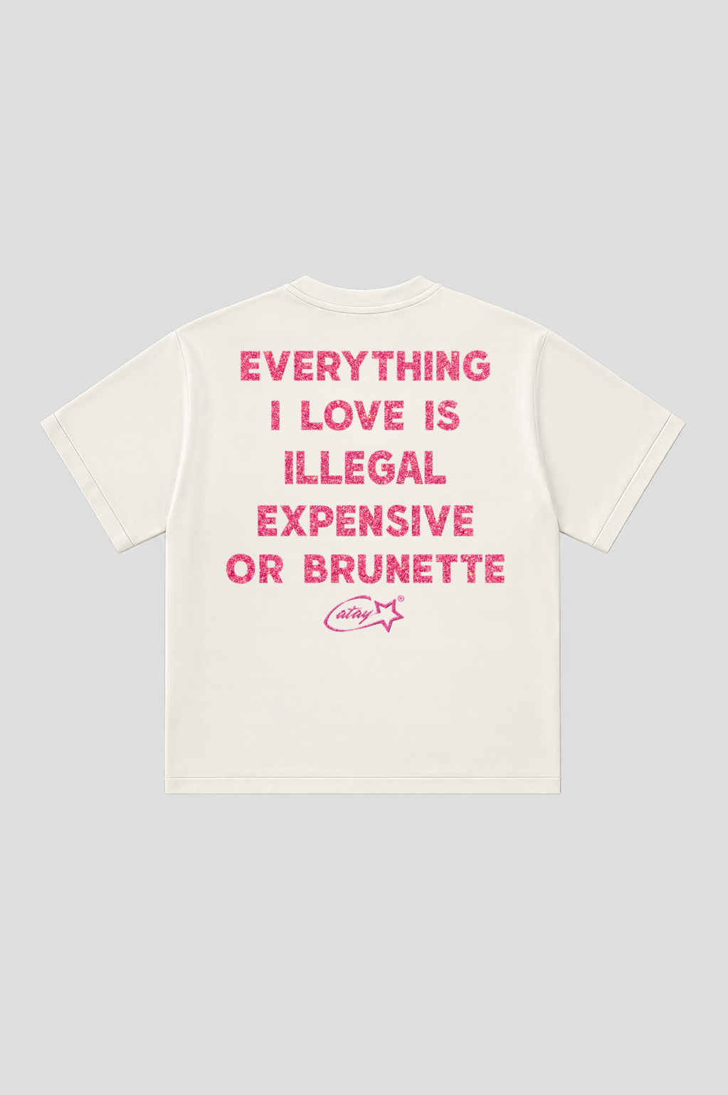 T-shirt Boxy fit  "everything i love is expensive or brunette"