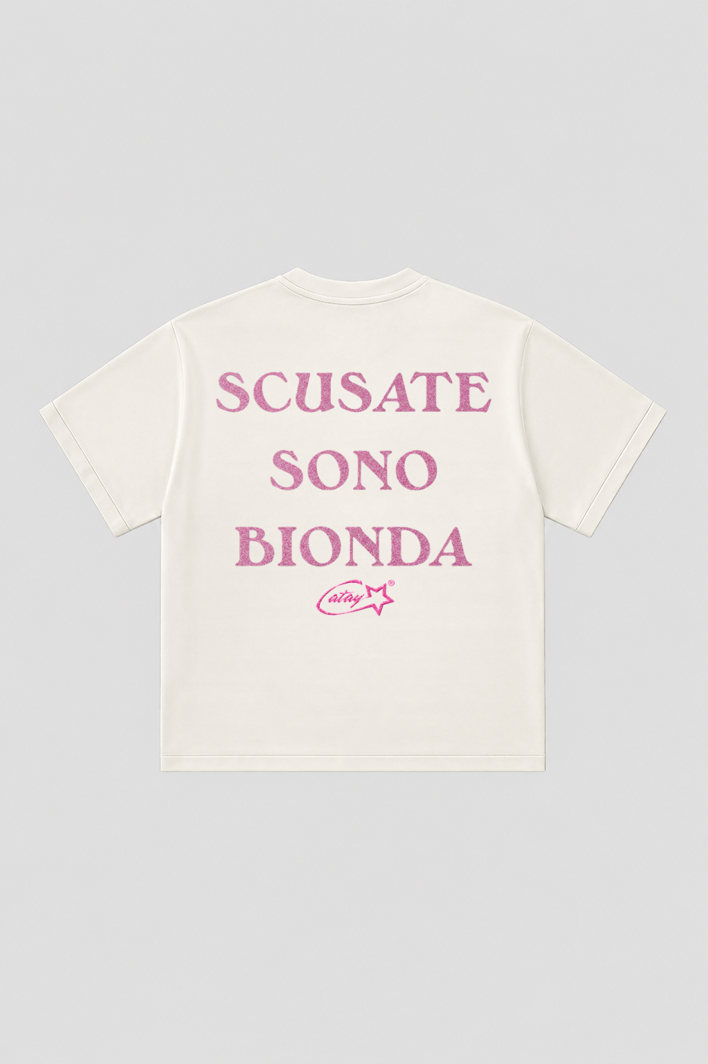 T-shirt Boxy fit "scusate sono bionda" White