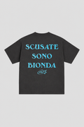 T-shirt "scusate sono bionda" Black