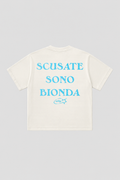 T-shirt Boxy fit "scusate sono bionda" White