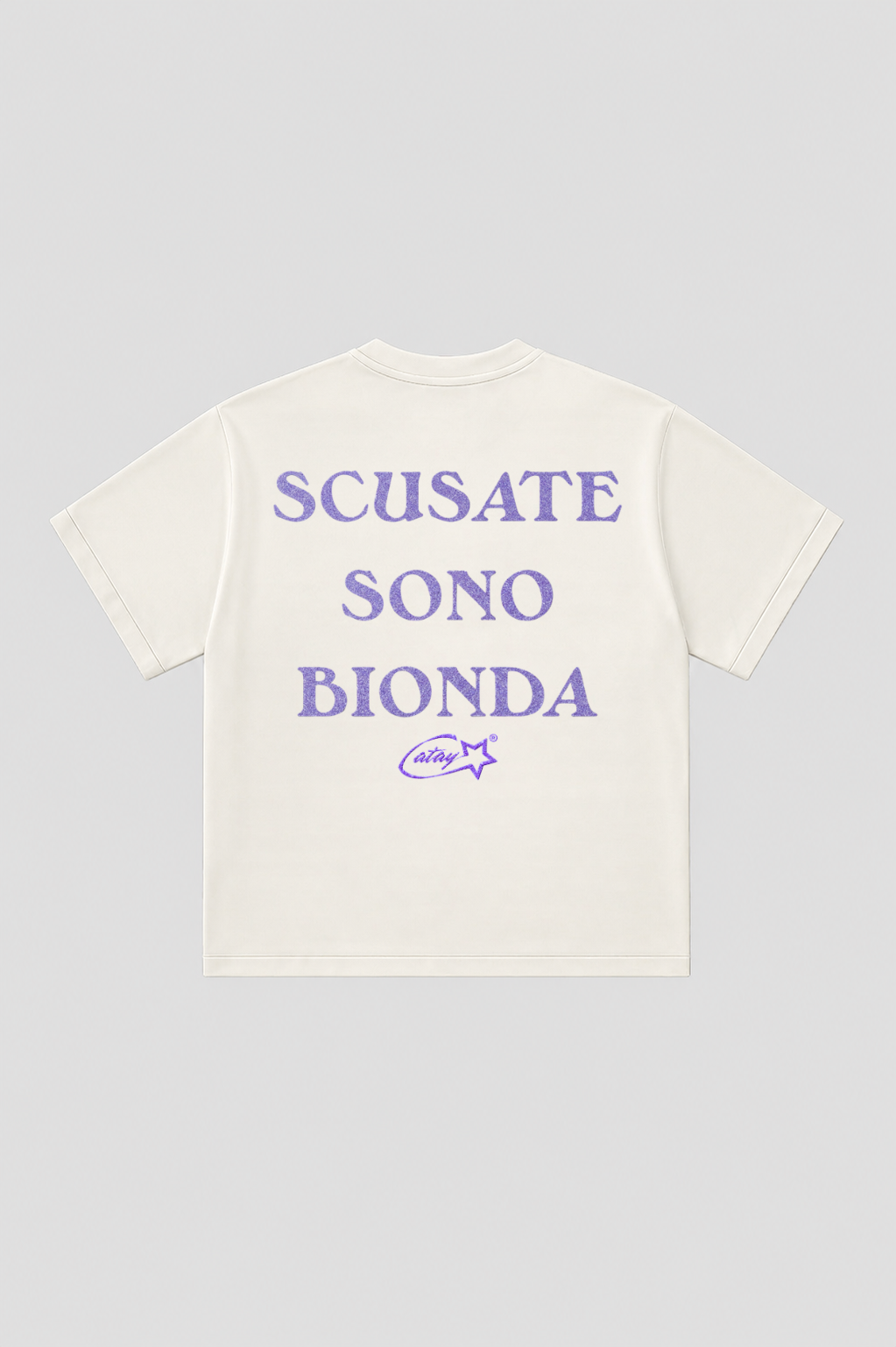 T-shirt Boxy fit "scusate sono bionda" White