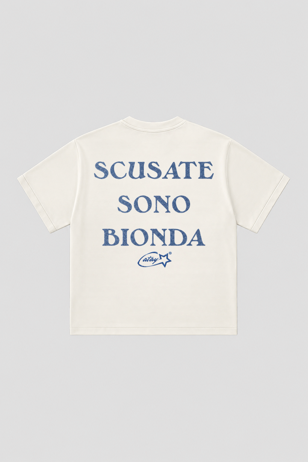 T-shirt Boxy fit "scusate sono bionda" White