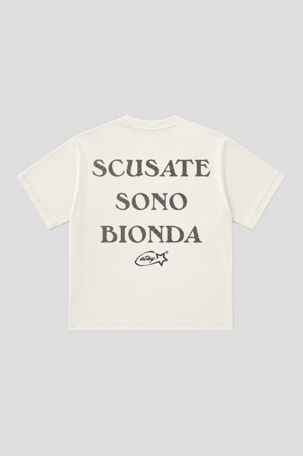 T-shirt Boxy fit "scusate sono bionda" White