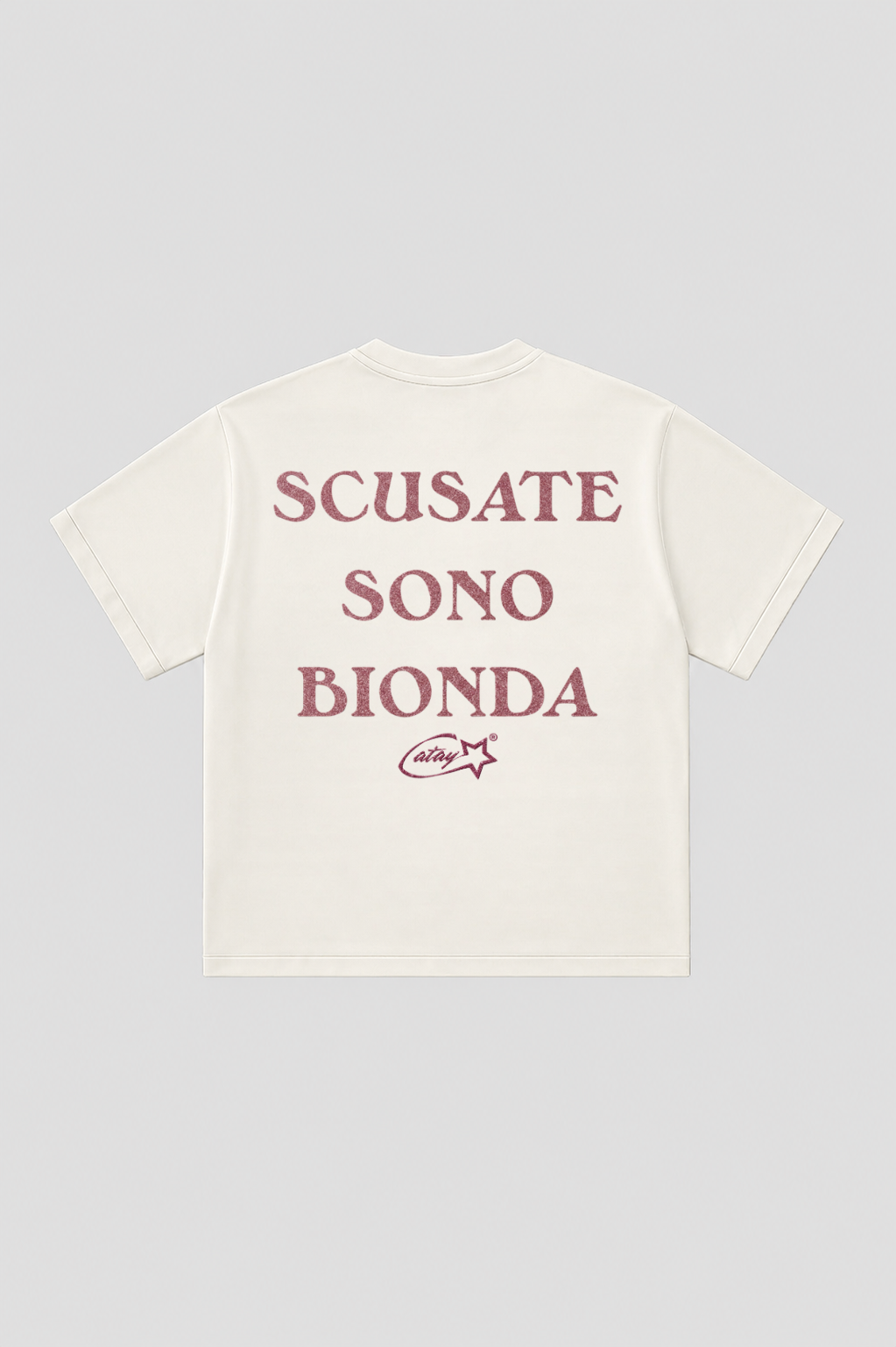 T-shirt Boxy fit "scusate sono bionda" White