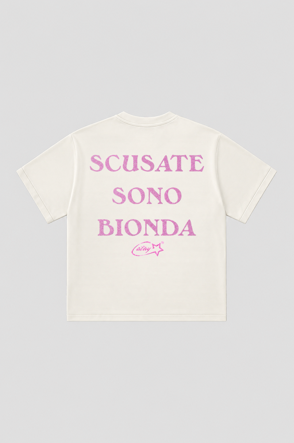 T-shirt Boxy fit "scusate sono bionda" White