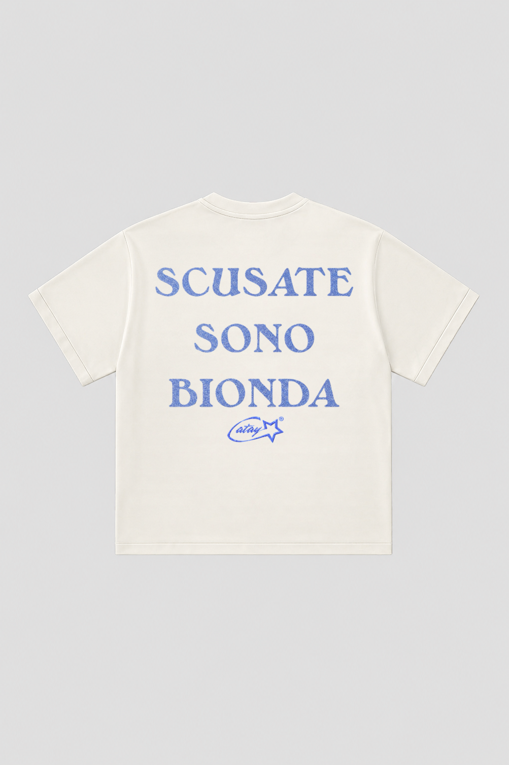 T-shirt Boxy fit "scusate sono bionda" White
