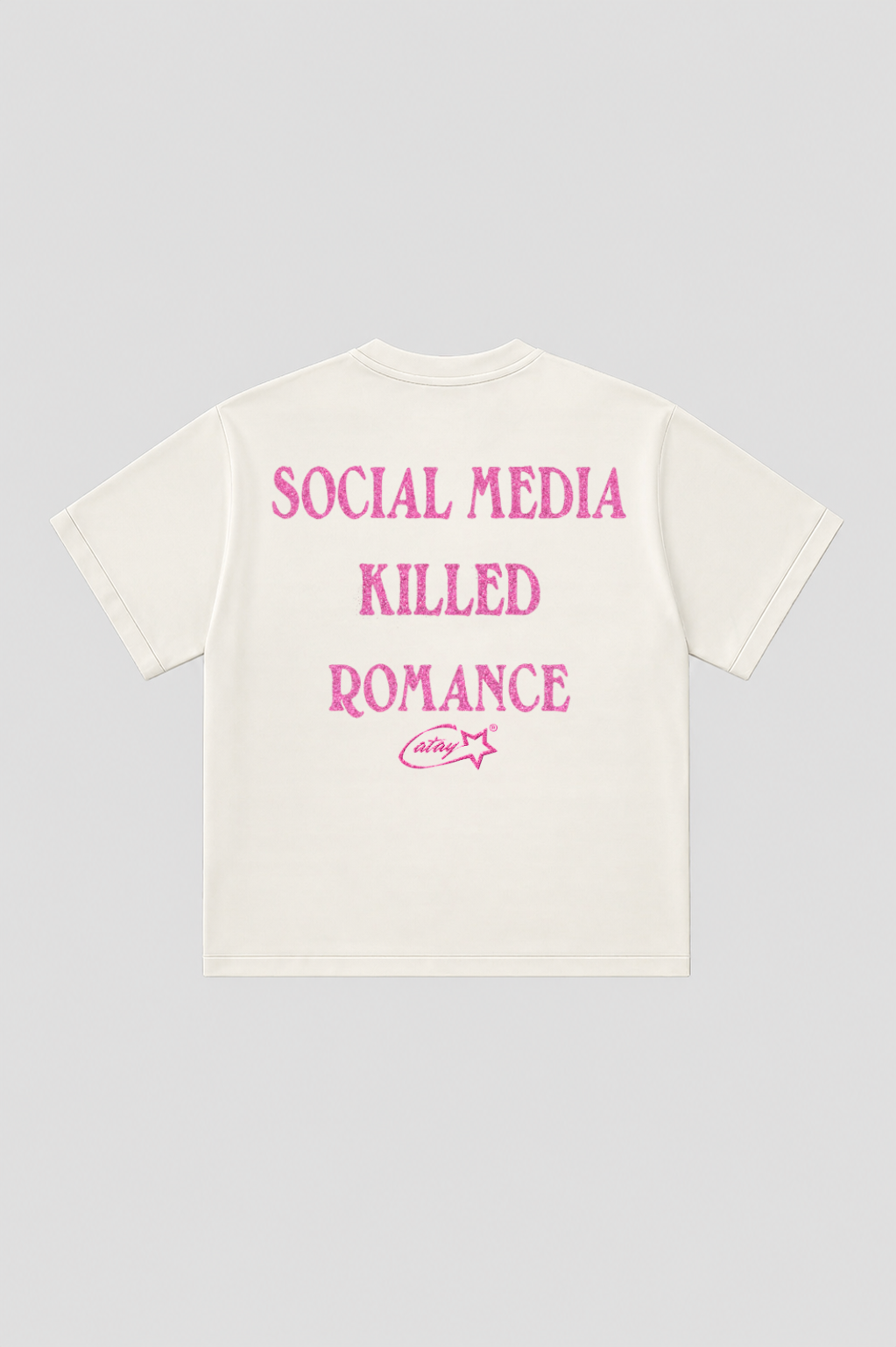 T-shirt "social media killed romance" White