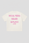T-shirt "social media killed romance" White