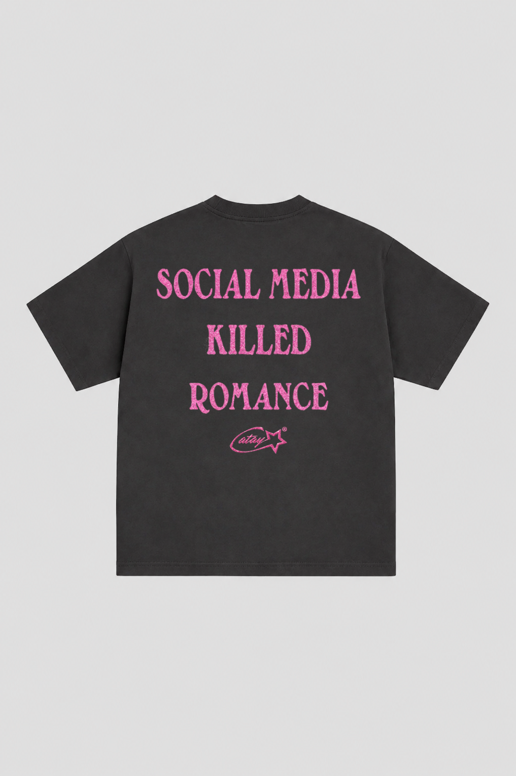 T-shirt "social media killed romance" Black