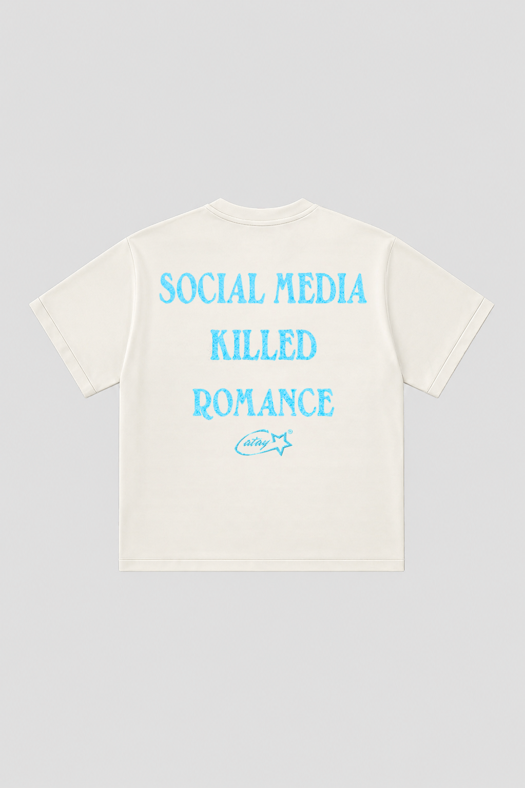 T-shirt "social media killed romance" White