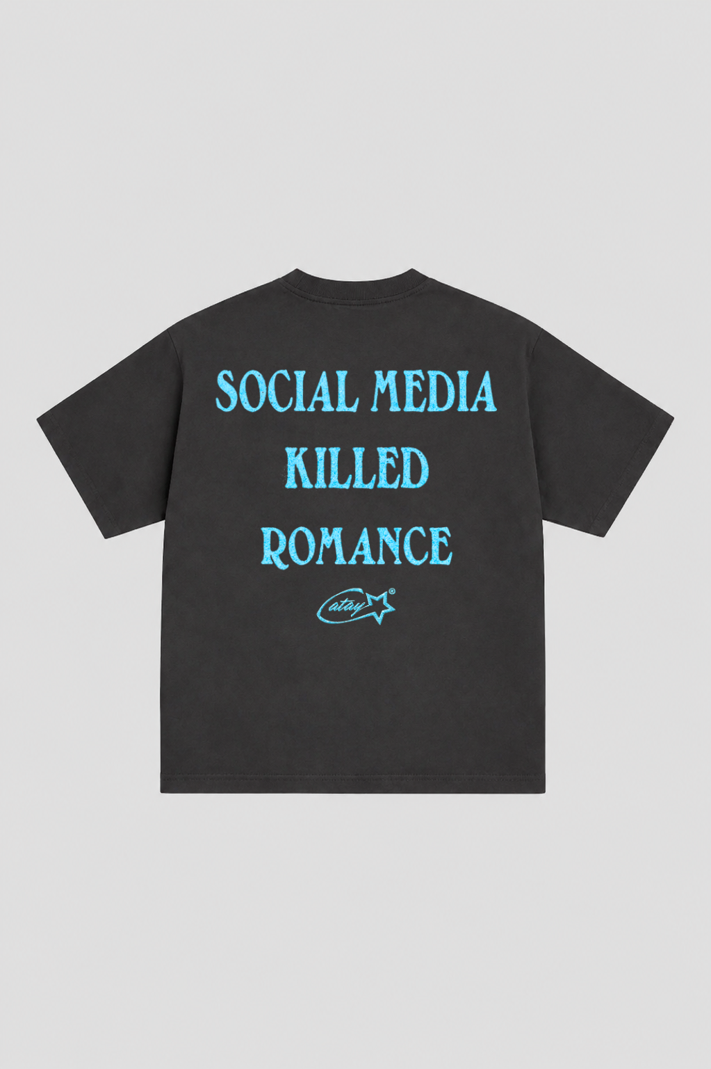 T-shirt "social media killed romance" Black