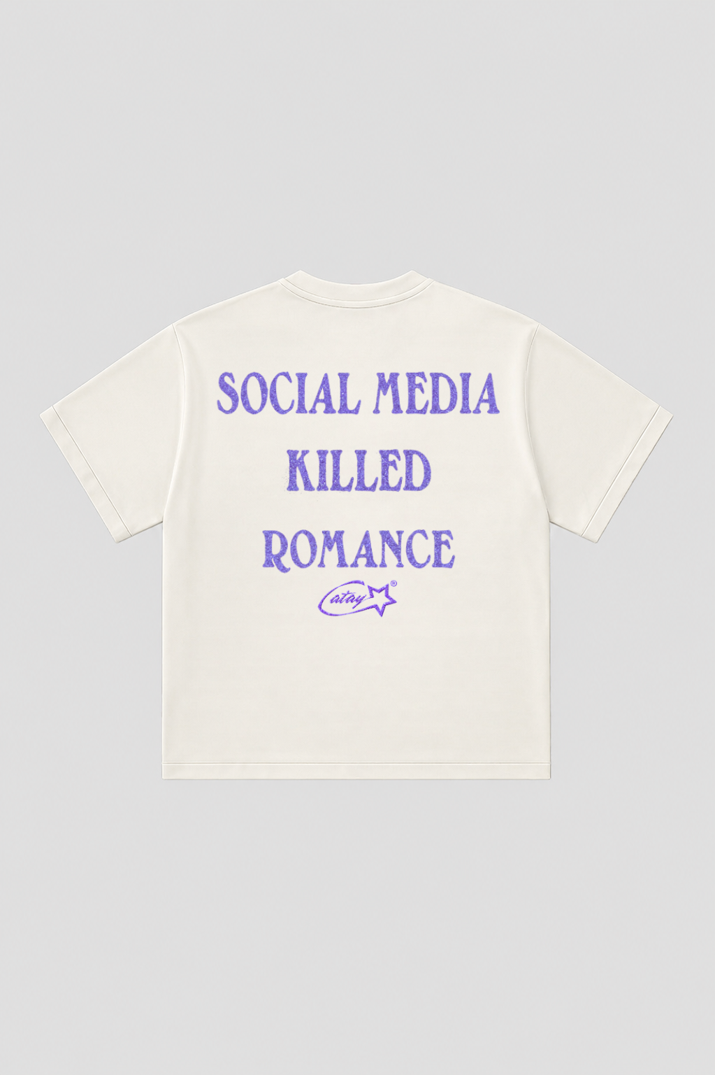 T-shirt "social media killed romance" White