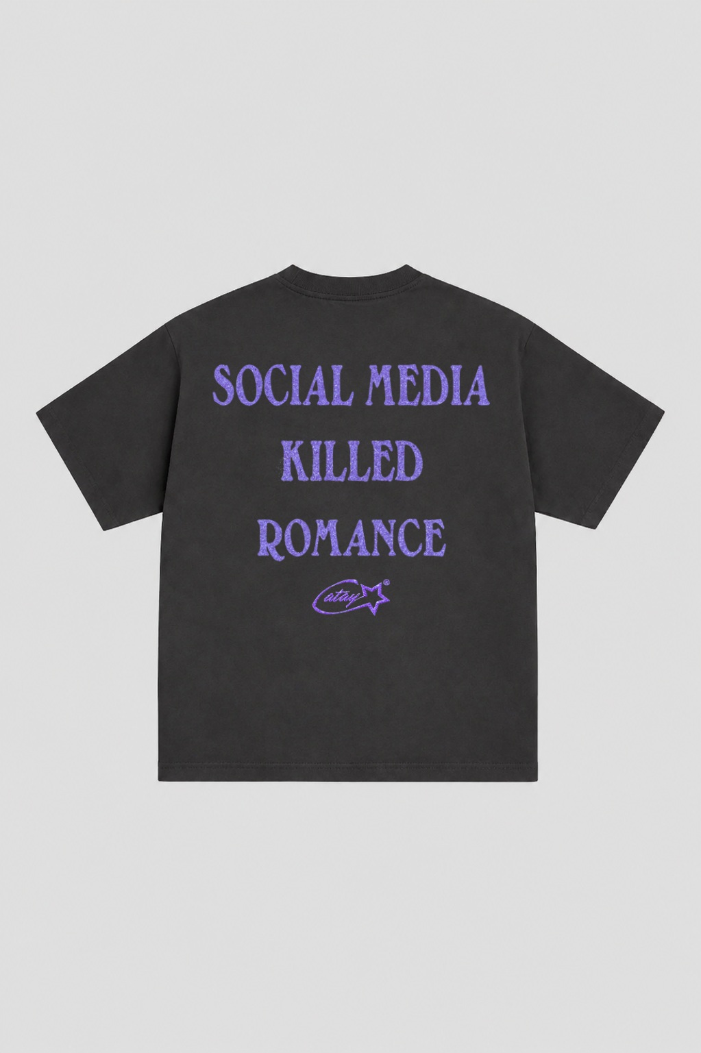 T-shirt "social media killed romance" Black