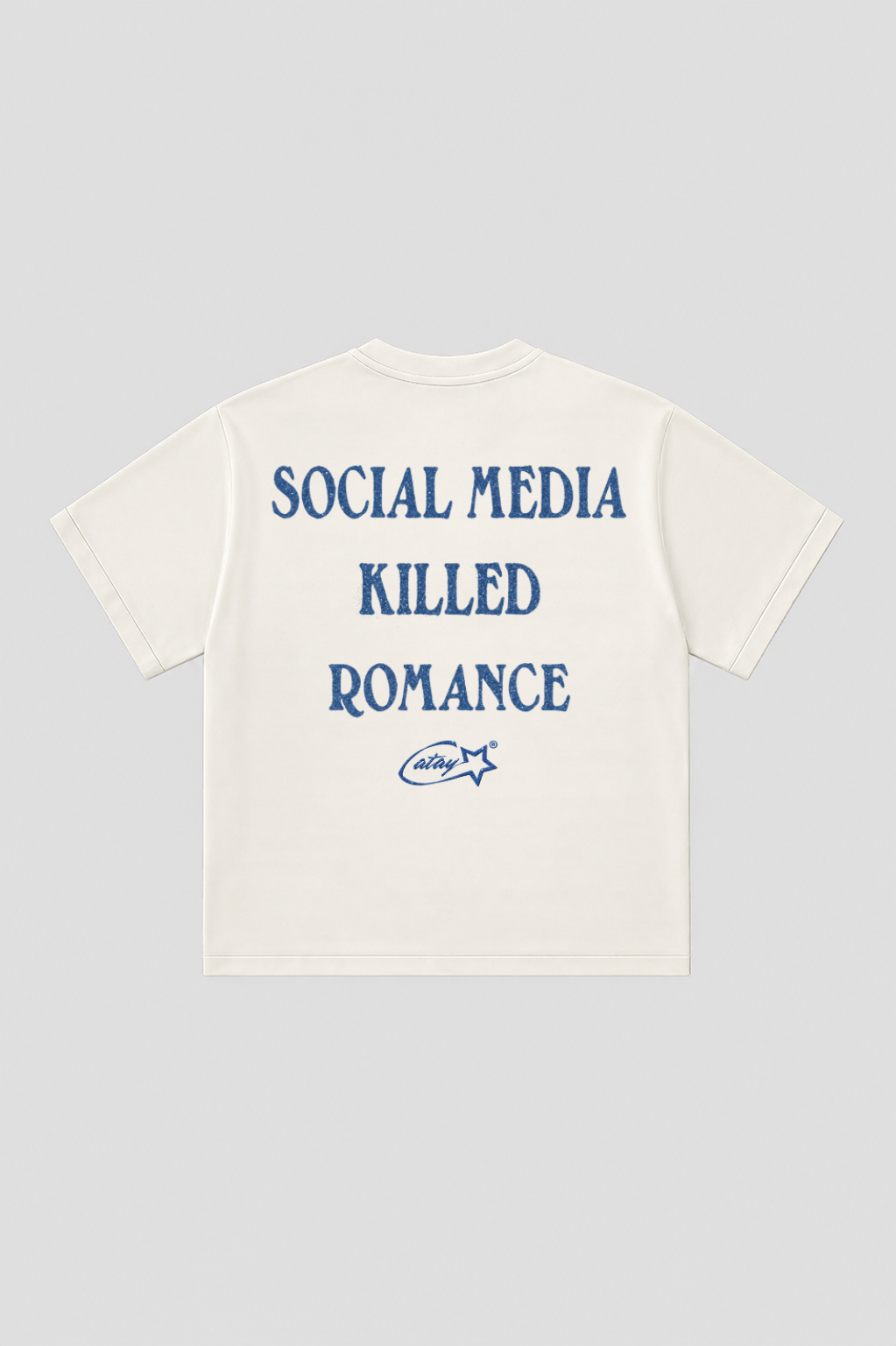 T-shirt "social media killed romance" White