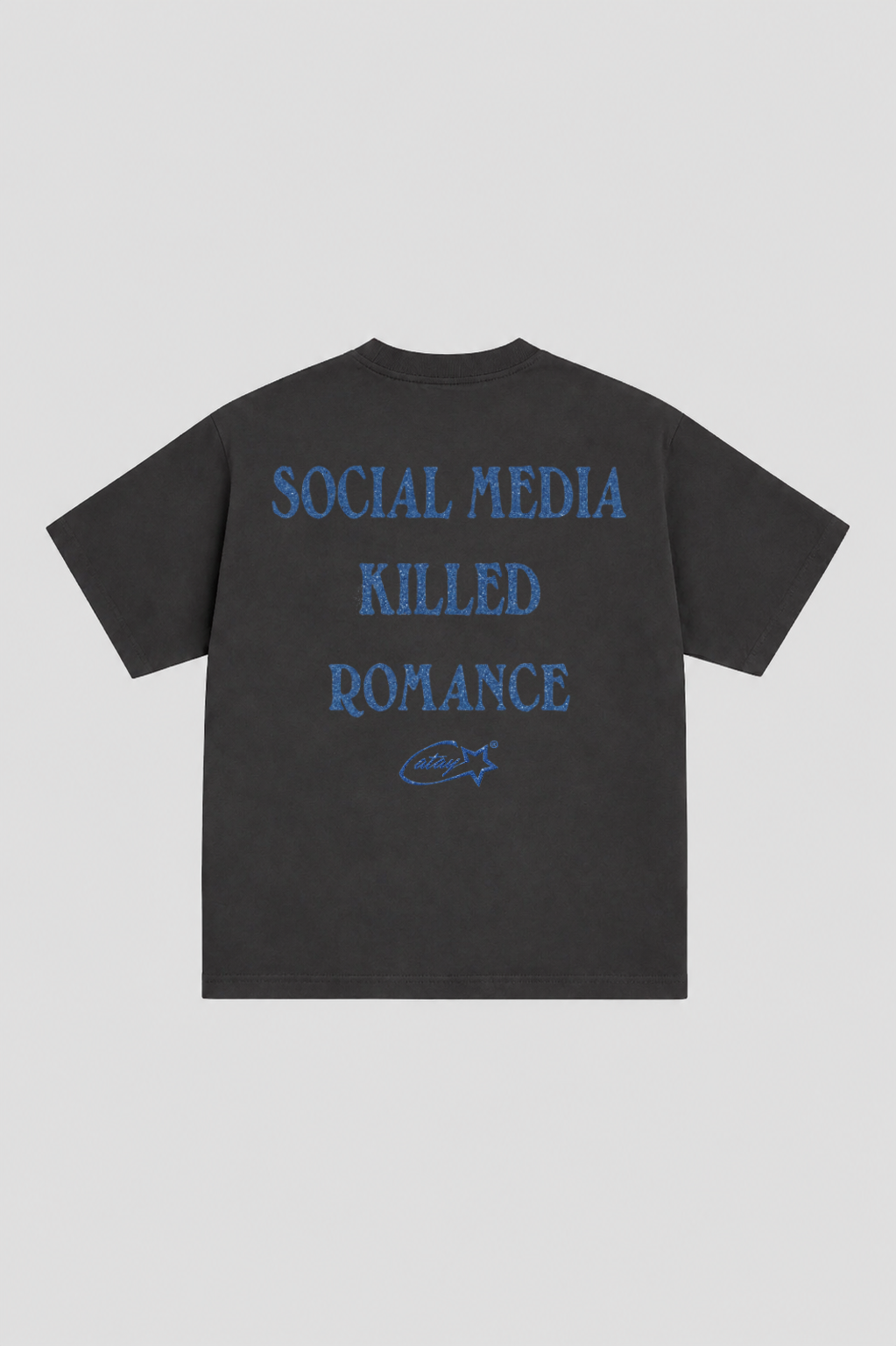 T-shirt "social media killed romance" Black