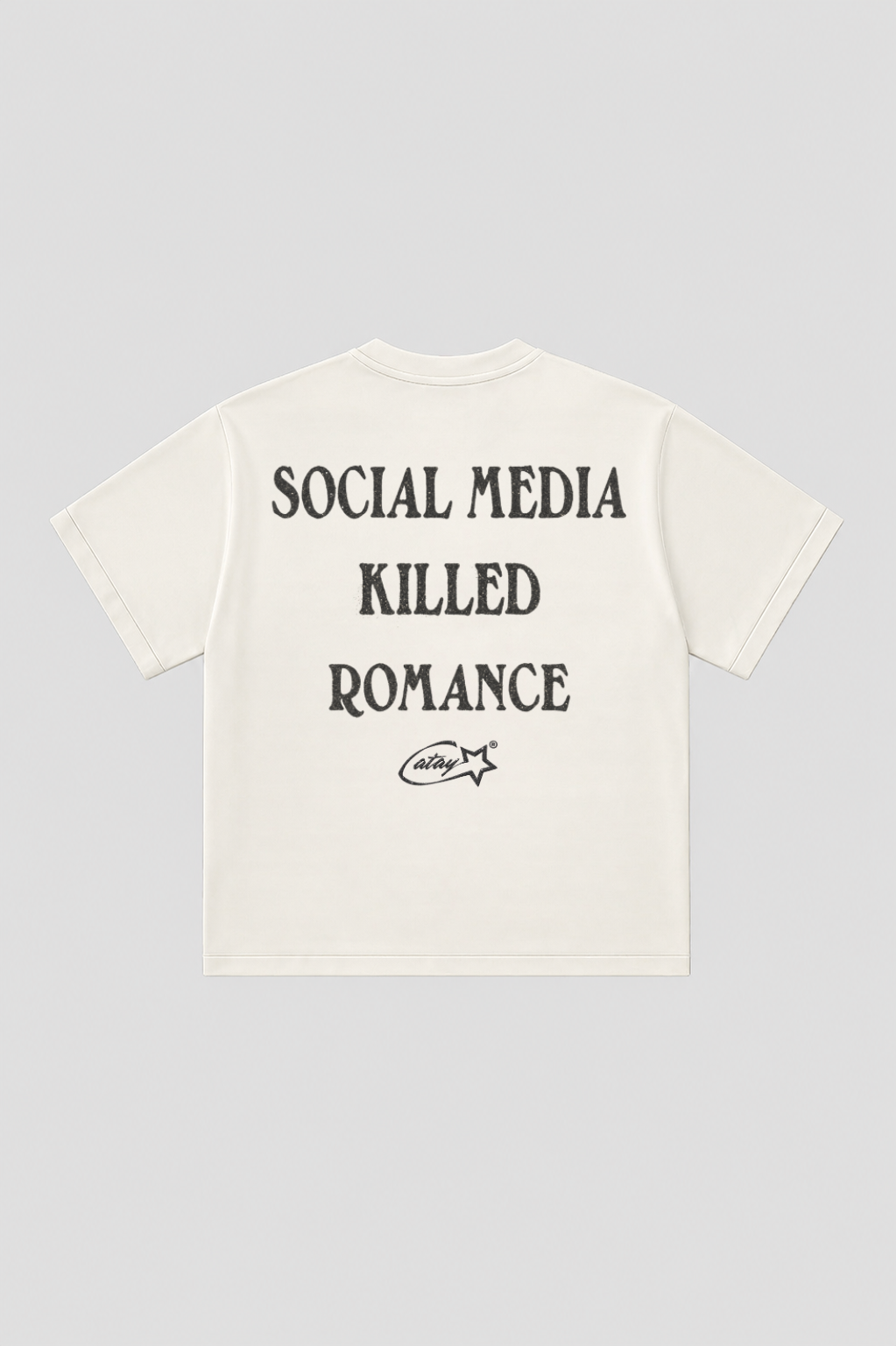 T-shirt "social media killed romance" White