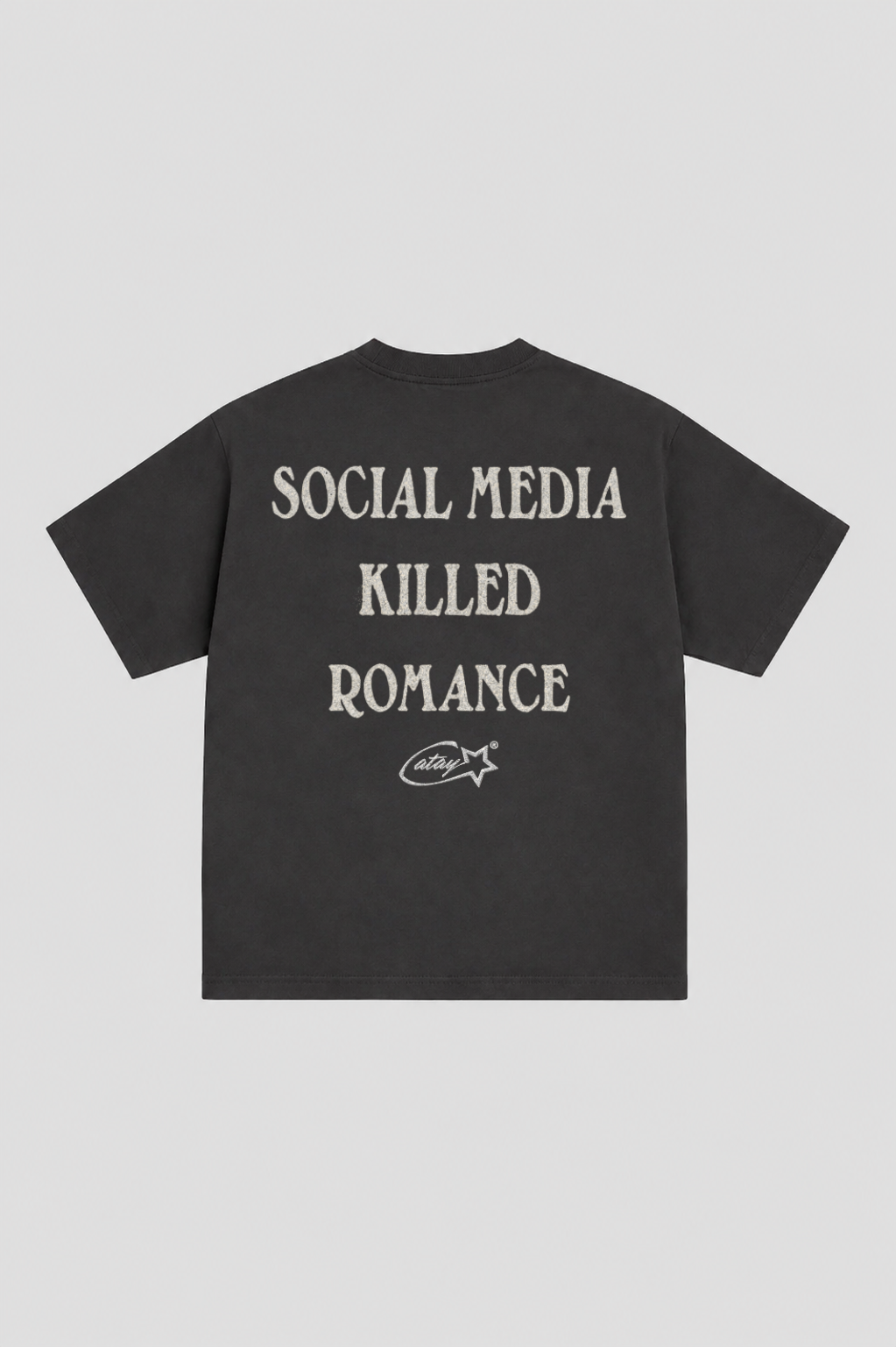 T-shirt "social media killed romance" Black