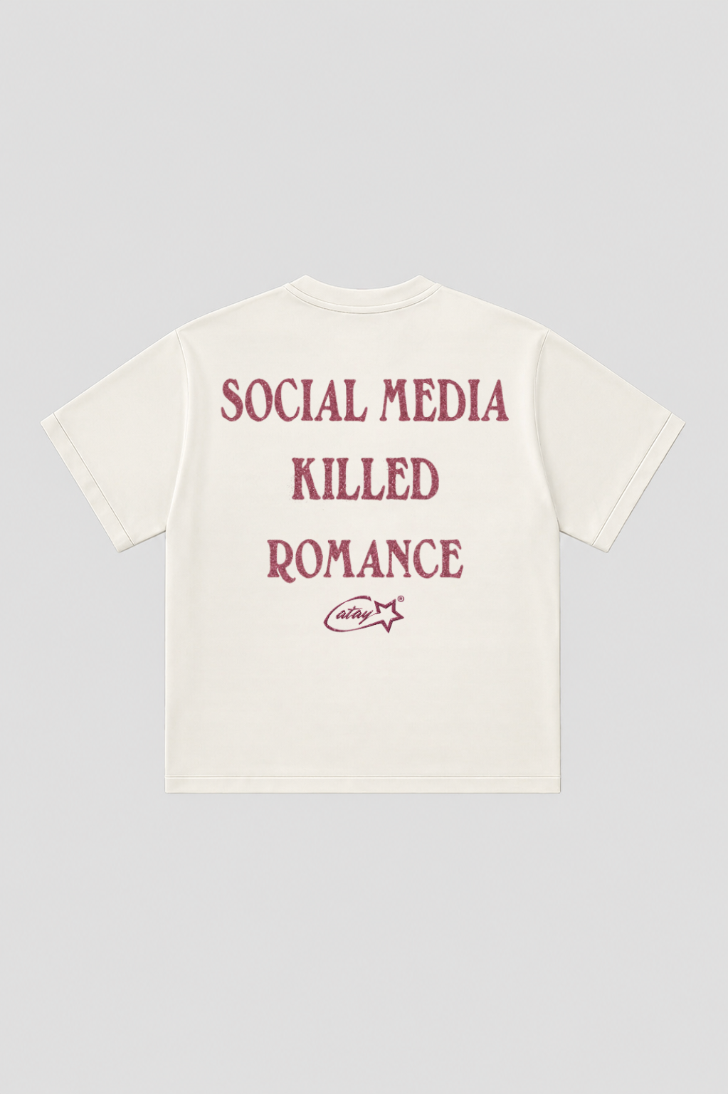 T-shirt "social media killed romance" White