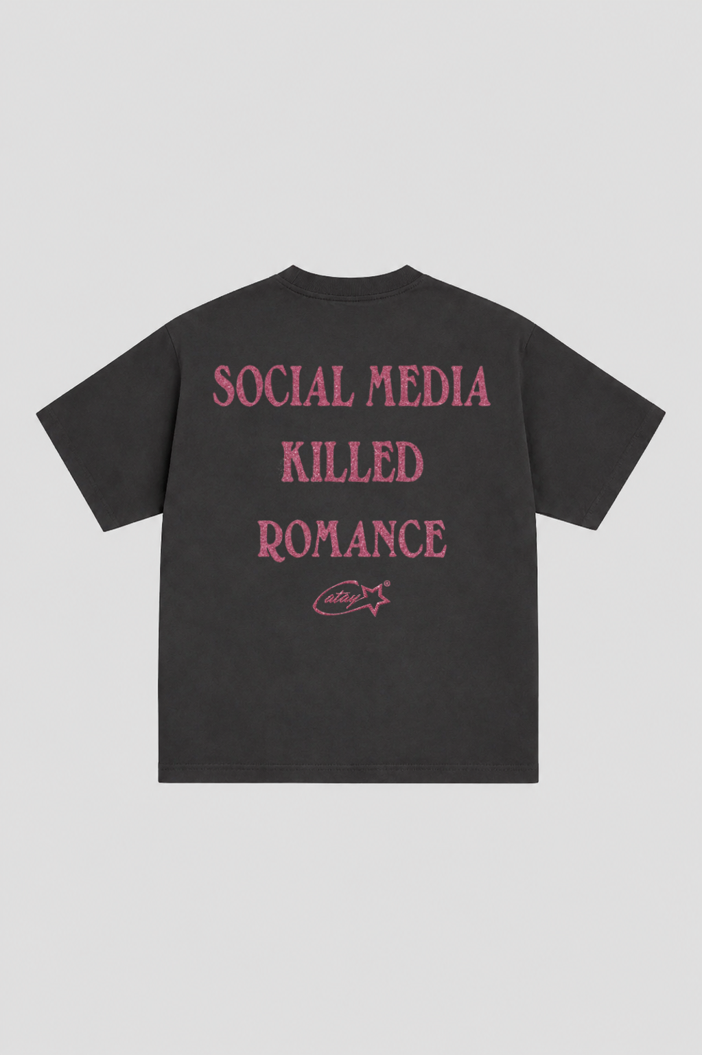 T-shirt "social media killed romance" Black