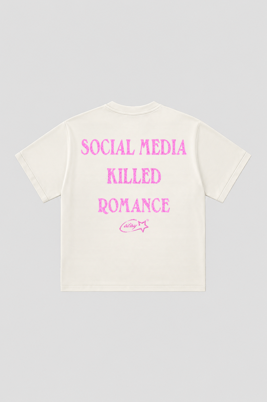 T-shirt "social media killed romance" White