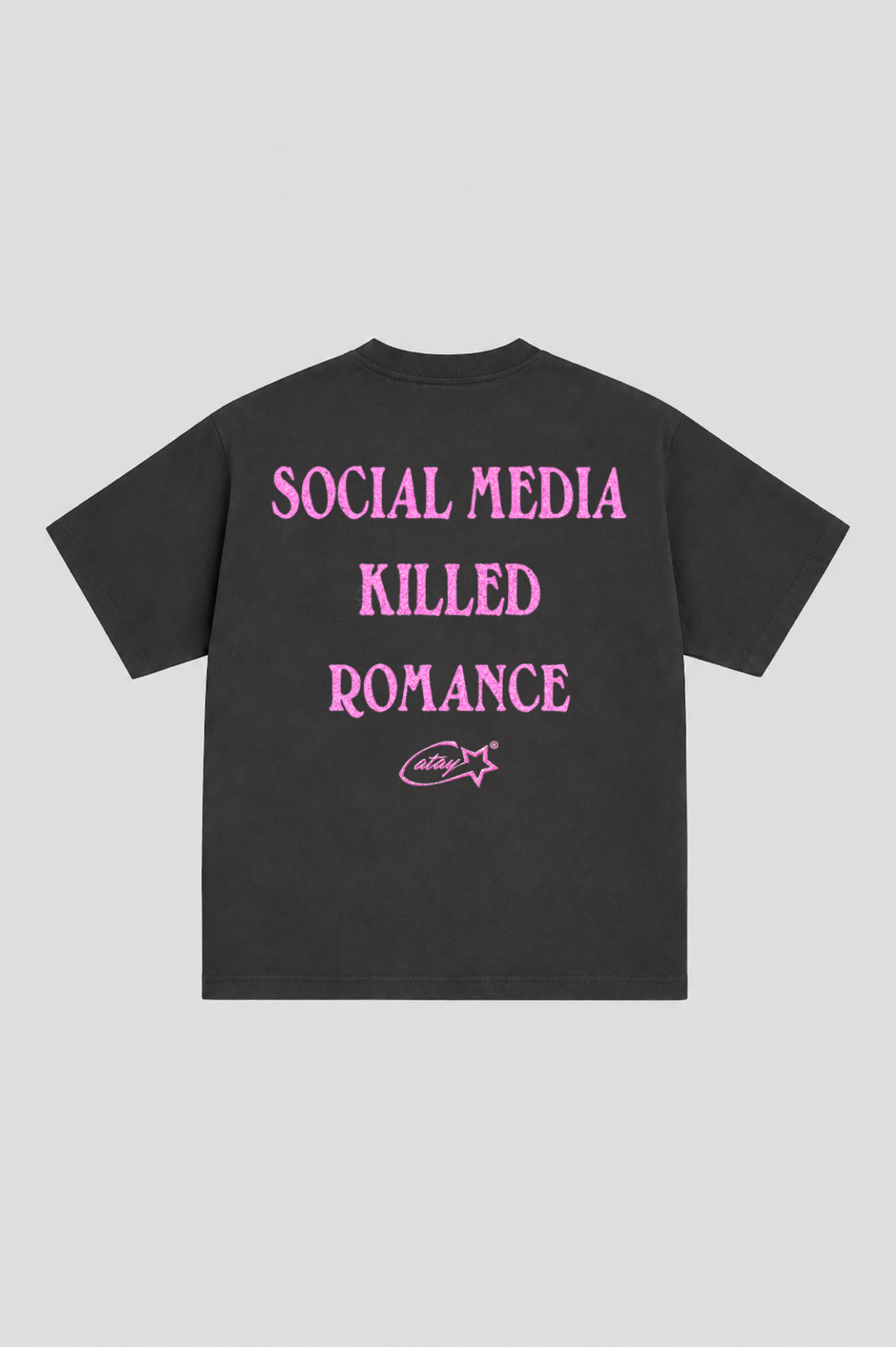 T-shirt "social media killed romance" Black