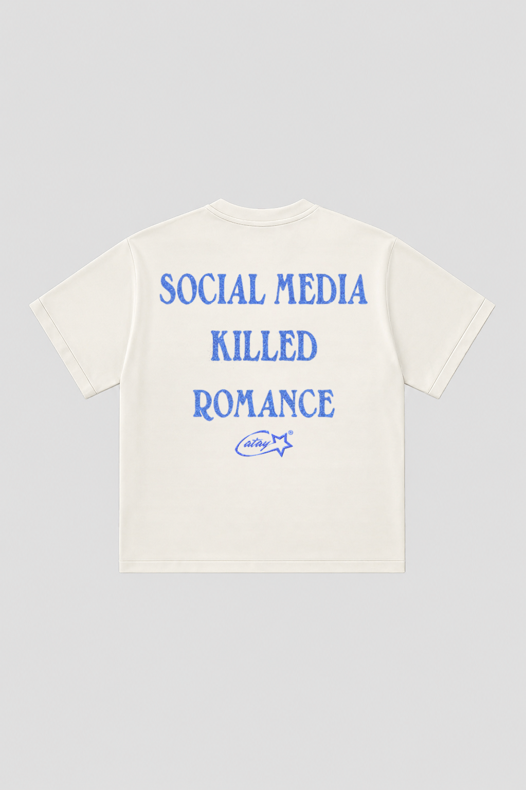 T-shirt "social media killed romance" White