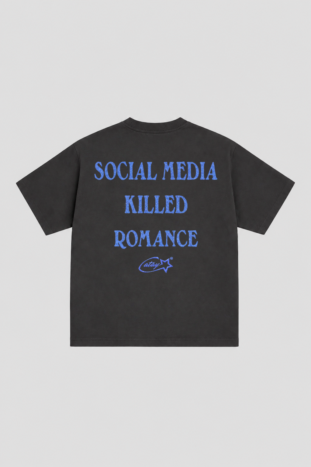 T-shirt "social media killed romance" Black