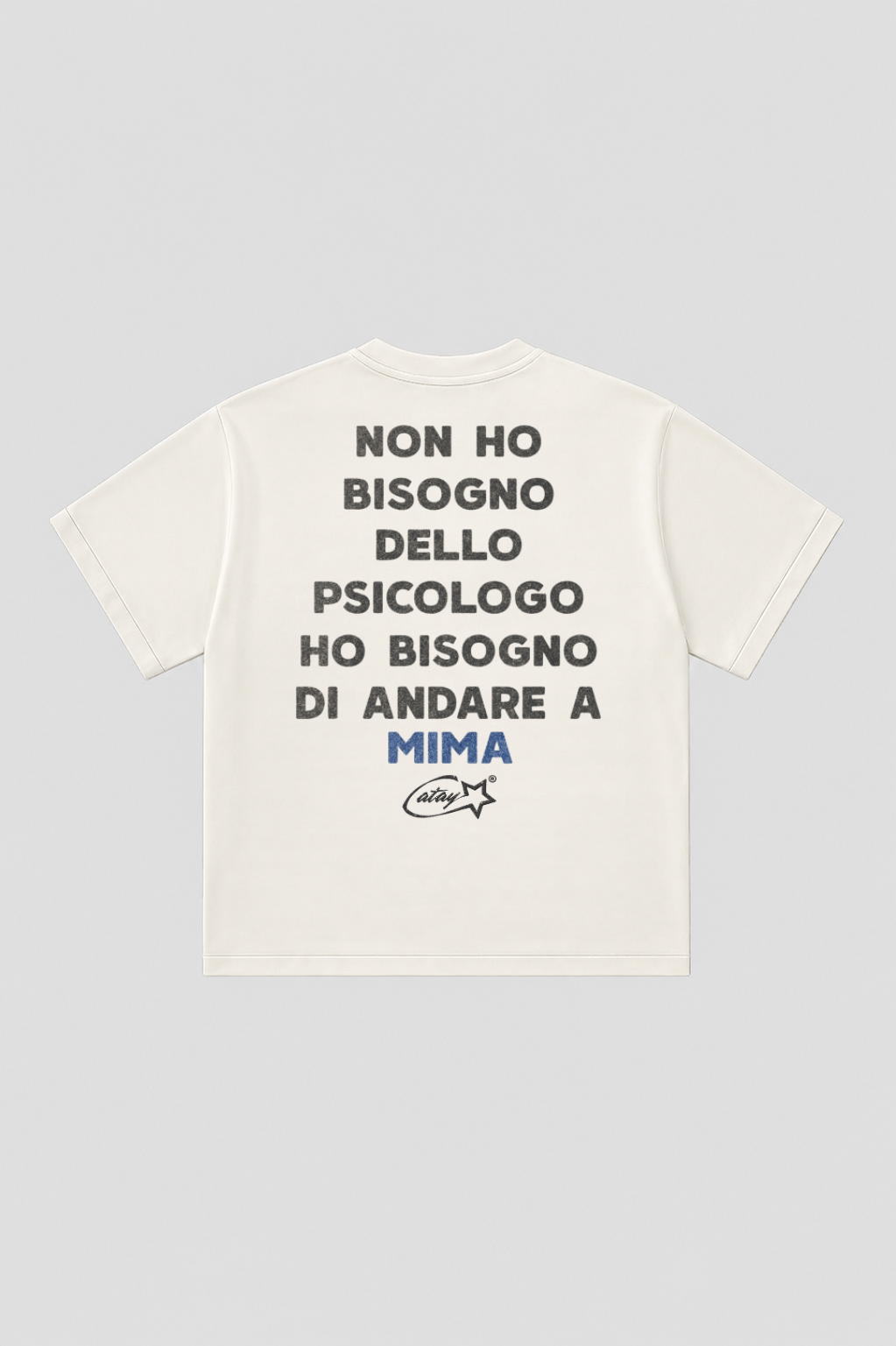 T-shirt Boxy fit "Non ho bisogno dello psicologo ho bisogno di andare a mima" White