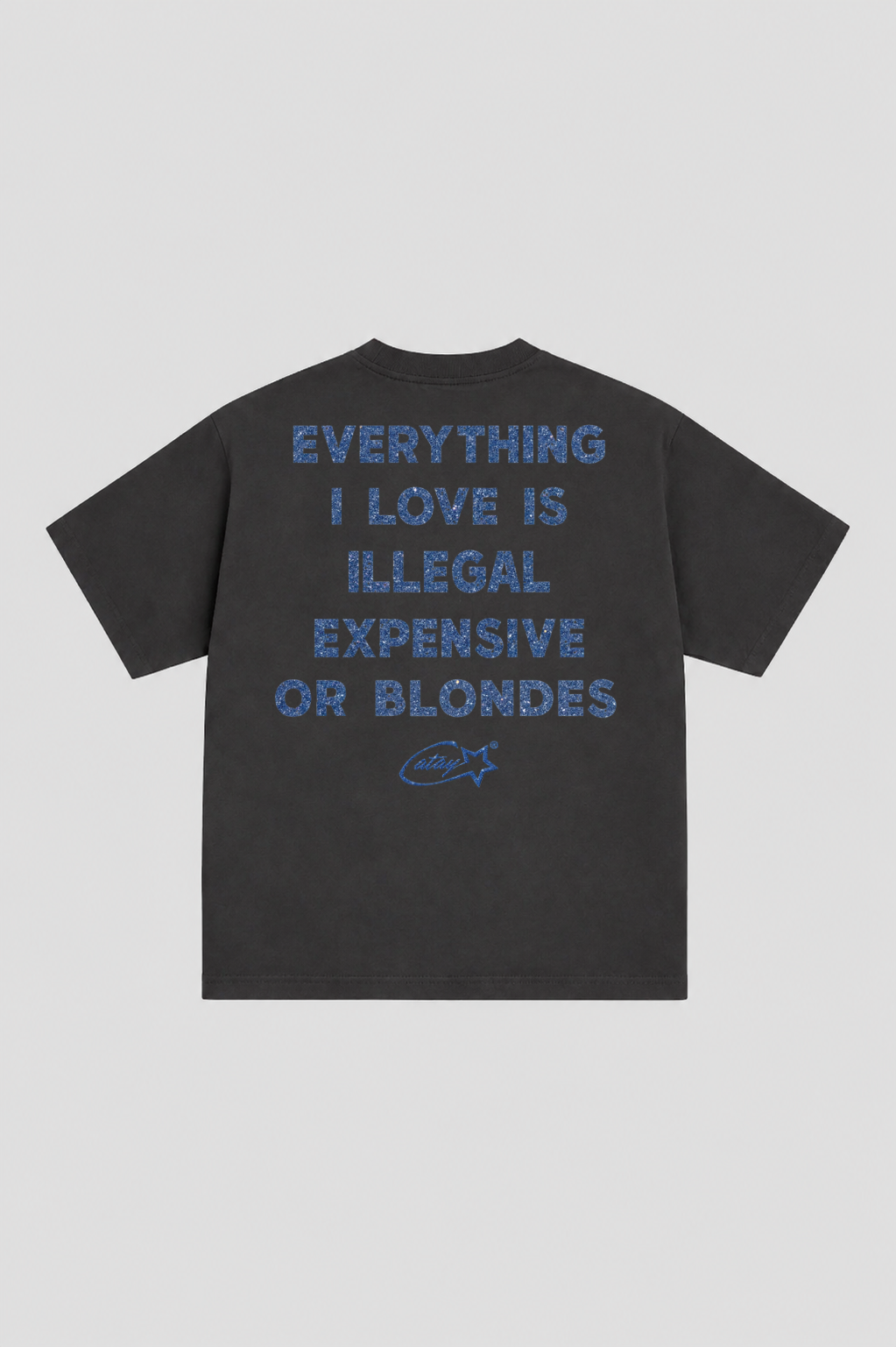 T-shirt "everything i love is illegal expensive or blondes" Black